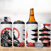Japanese Samurai Warrior Enso 4 in 1 Can Cooler Tumbler Japan Pagoda Sakura Watercolor LT14 - Polynesian Pride