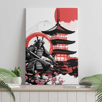Japanese Samurai Warrior Enso Canvas Wall Art Japan Pagoda Sakura Watercolor LT14 - Polynesian Pride