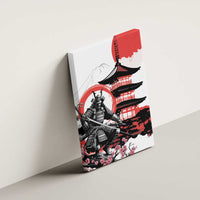 Japanese Samurai Warrior Enso Canvas Wall Art Japan Pagoda Sakura Watercolor LT14 - Polynesian Pride