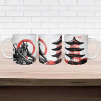 Japanese Samurai Warrior Enso Ceramic Mug Japan Pagoda Sakura Watercolor LT14 - Polynesian Pride