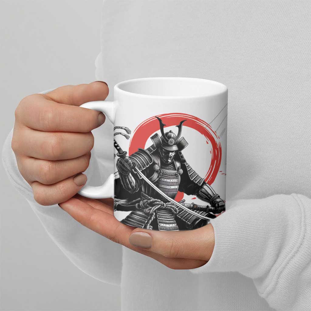 Japanese Samurai Warrior Enso Ceramic Mug Japan Pagoda Sakura Watercolor LT14 - Polynesian Pride