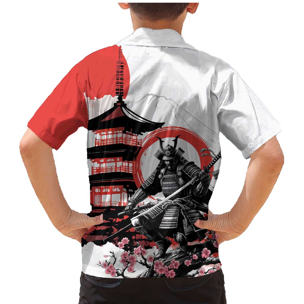 Japanese Samurai Warrior Enso Family Matching Mermaid Dress and Hawaiian Shirt Japan Pagoda Sakura Watercolor - Polynesian Pride