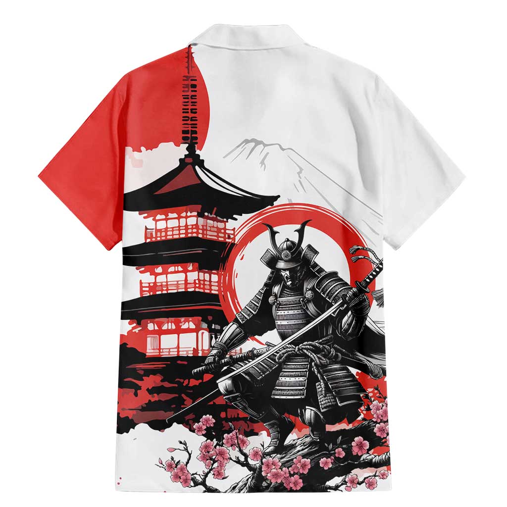 Japanese Samurai Warrior Enso Family Matching Mermaid Dress and Hawaiian Shirt Japan Pagoda Sakura Watercolor - Polynesian Pride