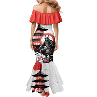Japanese Samurai Warrior Enso Family Matching Mermaid Dress and Hawaiian Shirt Japan Pagoda Sakura Watercolor - Polynesian Pride