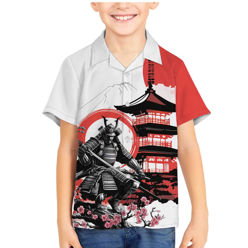 Japanese Samurai Warrior Enso Family Matching Mermaid Dress and Hawaiian Shirt Japan Pagoda Sakura Watercolor - Polynesian Pride