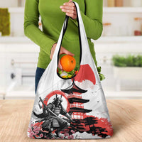 Japanese Samurai Warrior Enso Grocery Bag Japan Pagoda Sakura Watercolor LT14 - Polynesian Pride
