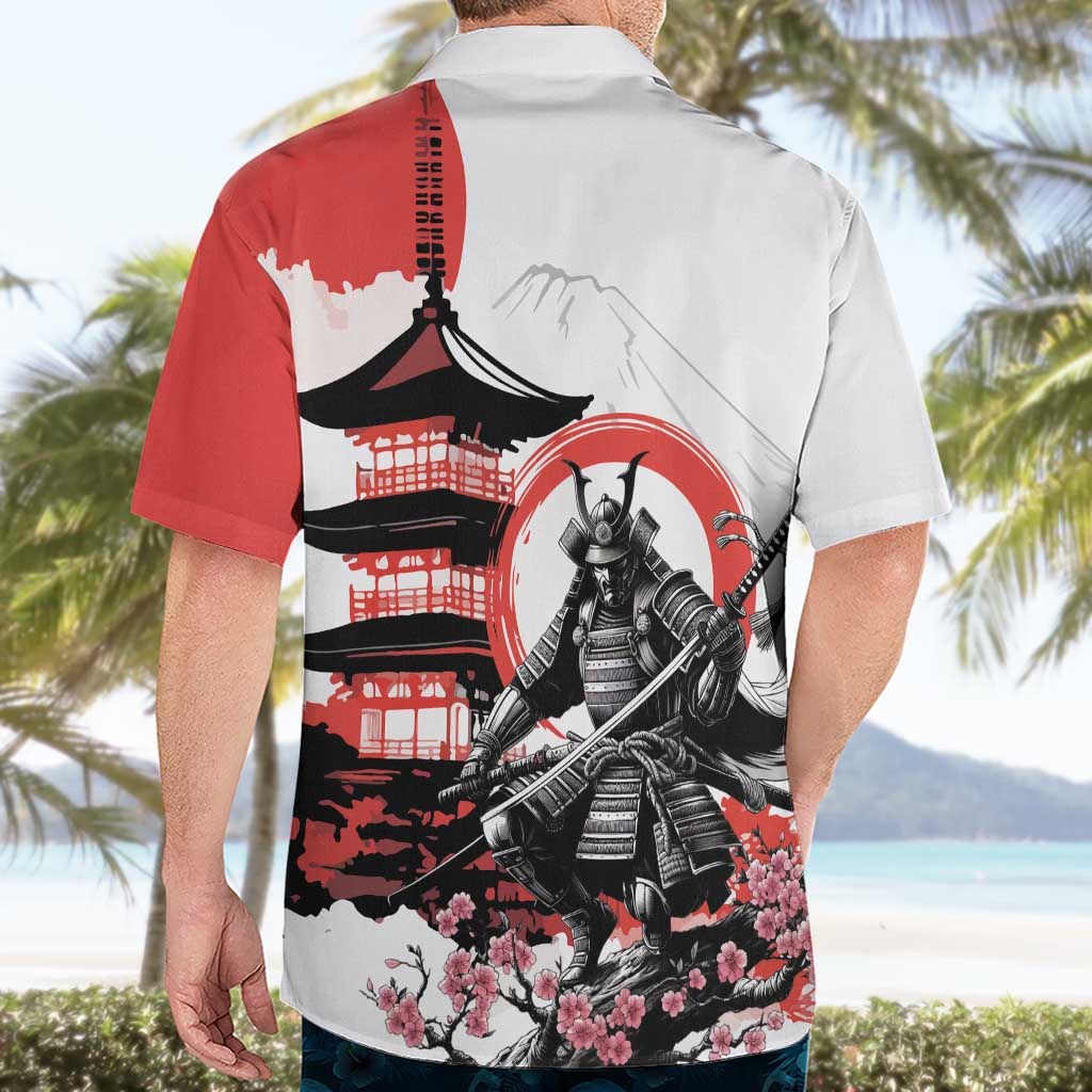 Japanese Samurai Warrior Enso Hawaiian Shirt Japan Pagoda Sakura Watercolor LT14 - Polynesian Pride