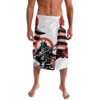 Japanese Samurai Warrior Enso Lavalava Japan Pagoda Sakura Watercolor LT14 White - Polynesian Pride