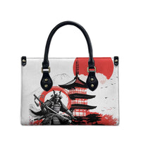 Japanese Samurai Warrior Enso Leather Bag Japan Pagoda Sakura Watercolor LT14 - Polynesian Pride