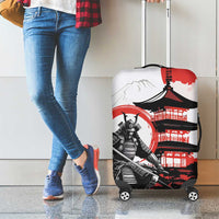 Japanese Samurai Warrior Enso Luggage Cover Japan Pagoda Sakura Watercolor LT14 - Polynesian Pride