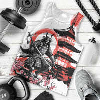 Japanese Samurai Warrior Enso Men Tank Top Japan Pagoda Sakura Watercolor LT14 - Polynesian Pride