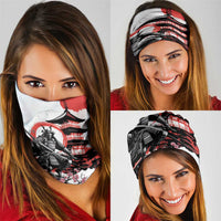 Japanese Samurai Warrior Enso Neck Gaiter Japan Pagoda Sakura Watercolor LT14 - Polynesian Pride