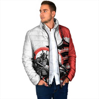 Japanese Samurai Warrior Enso Padded Jacket Japan Pagoda Sakura Watercolor LT14 - Polynesian Pride