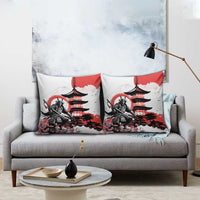 Japanese Samurai Warrior Enso Pillow Cover Japan Pagoda Sakura Watercolor LT14 - Polynesian Pride