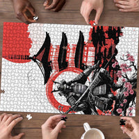 Japanese Samurai Warrior Enso Puzzle Japan Pagoda Sakura Watercolor LT14 - Polynesian Pride