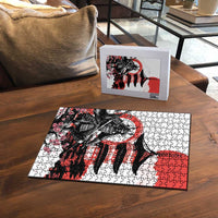 Japanese Samurai Warrior Enso Puzzle Japan Pagoda Sakura Watercolor LT14 - Polynesian Pride