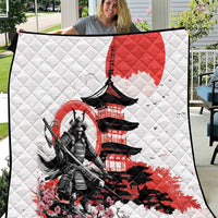 Japanese Samurai Warrior Enso Quilt Japan Pagoda Sakura Watercolor - Polynesian Pride