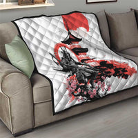 Japanese Samurai Warrior Enso Quilt Japan Pagoda Sakura Watercolor - Polynesian Pride