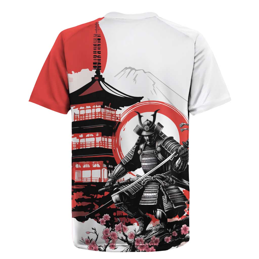 Japanese Samurai Warrior Enso Rugby Jersey Japan Pagoda Sakura Watercolor LT14 - Polynesian Pride