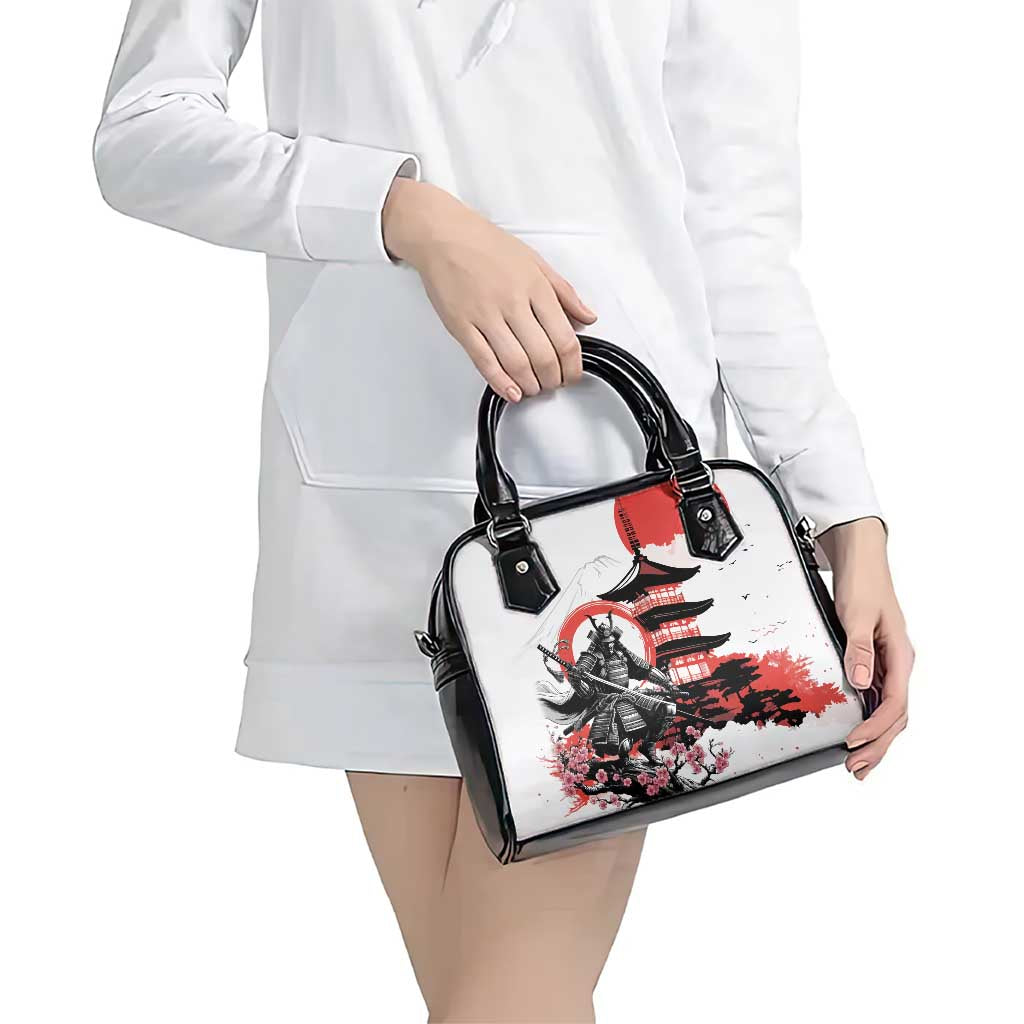 Japanese Samurai Warrior Enso Shoulder Handbag Japan Pagoda Sakura Watercolor LT14 - Polynesian Pride
