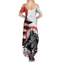 Japanese Samurai Warrior Enso Summer Maxi Dress Japan Pagoda Sakura Watercolor LT14 - Polynesian Pride