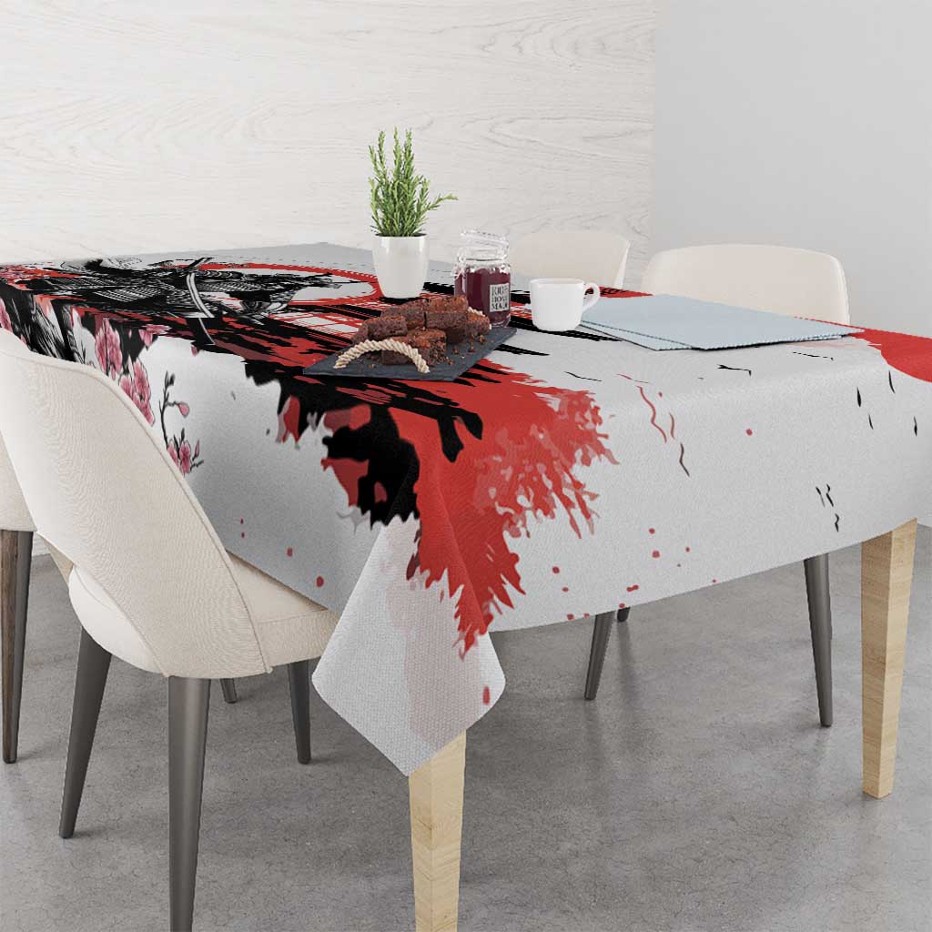 Japanese Samurai Warrior Enso Tablecloth Japan Pagoda Sakura Watercolor - Polynesian Pride