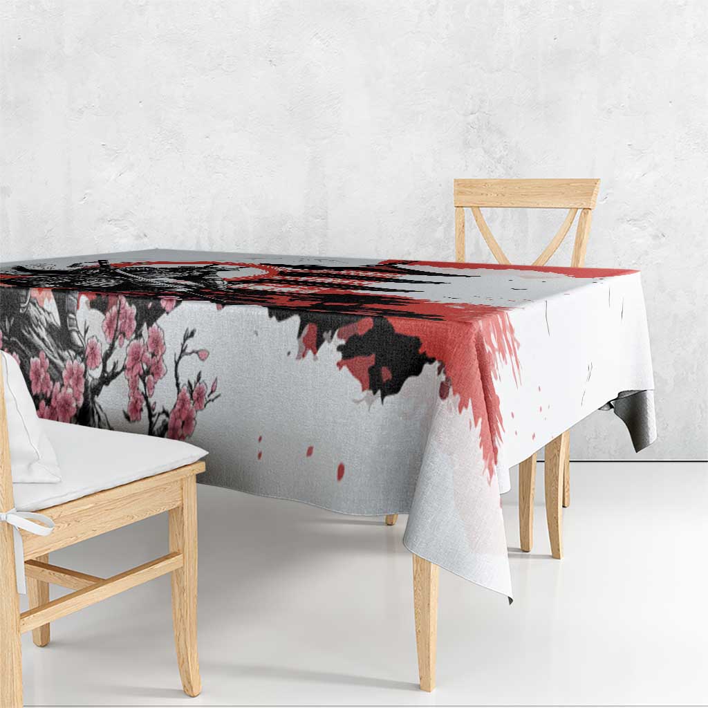 Japanese Samurai Warrior Enso Tablecloth Japan Pagoda Sakura Watercolor - Polynesian Pride