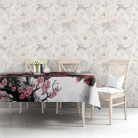 Japanese Samurai Warrior Enso Tablecloth Japan Pagoda Sakura Watercolor - Polynesian Pride
