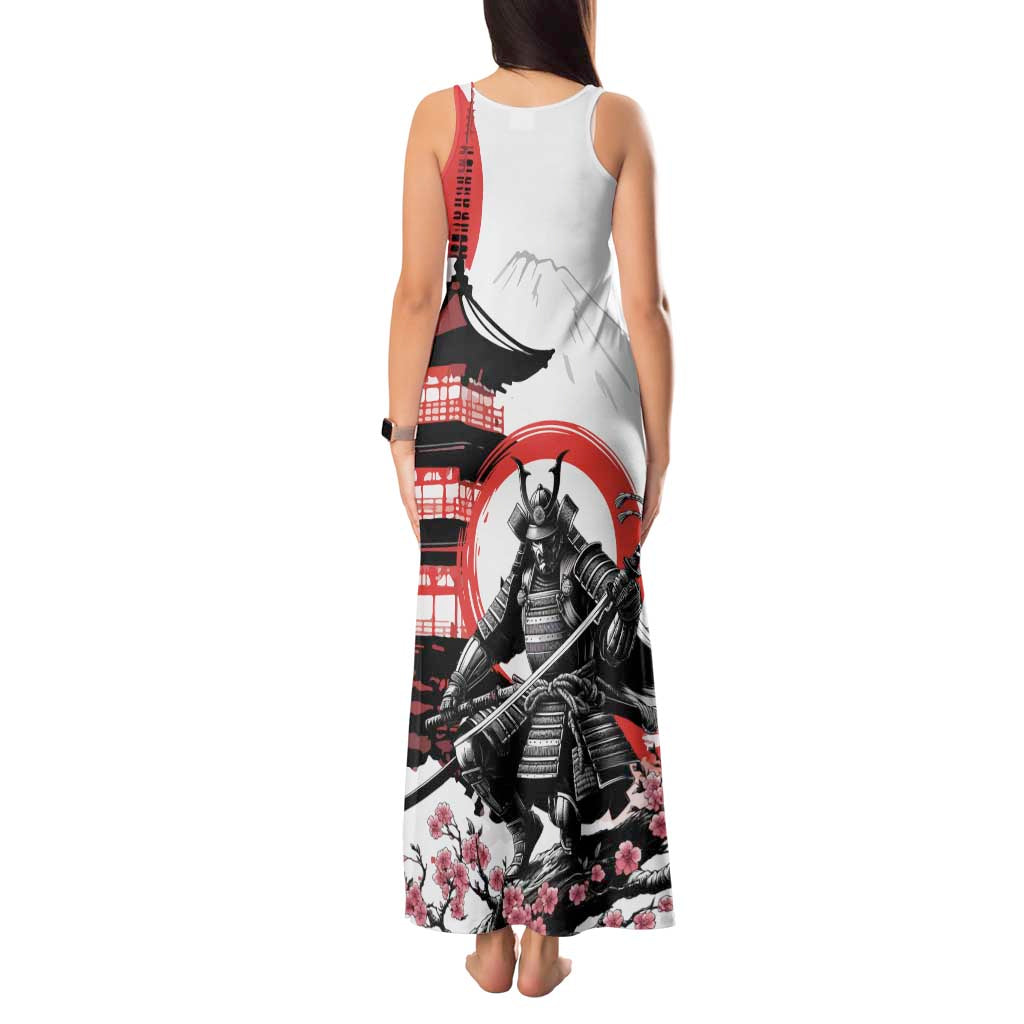 Japanese Samurai Warrior Enso Tank Maxi Dress Japan Pagoda Sakura Watercolor LT14 - Polynesian Pride