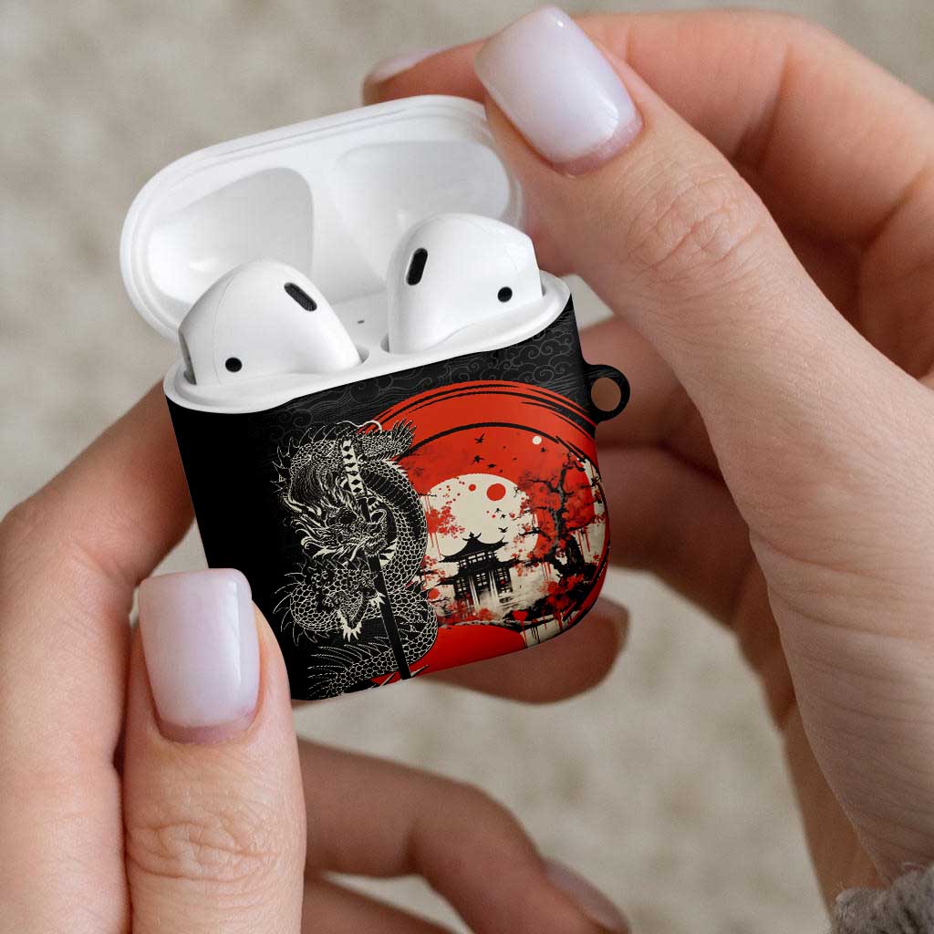 Japanese Dragon Katana Enso AirPods Case Japan Pagoda Seamless Cloud LT14 - Polynesian Pride