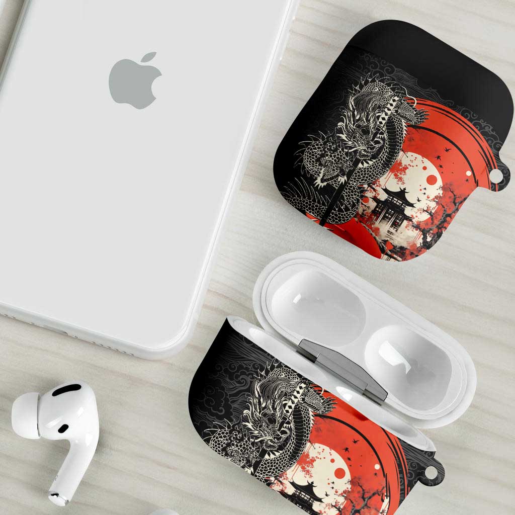 Japanese Dragon Katana Enso AirPods Case Japan Pagoda Seamless Cloud LT14 - Polynesian Pride