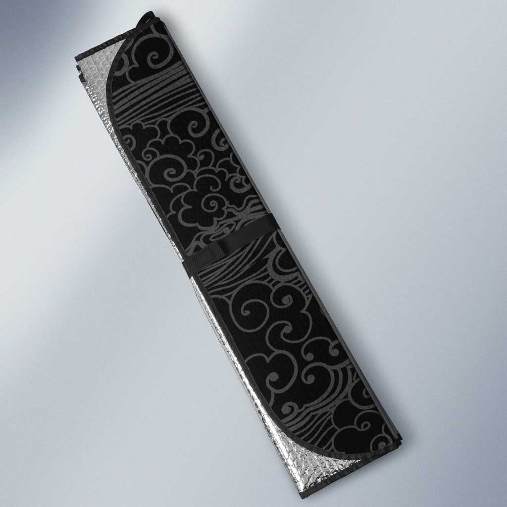Japanese Dragon Katana Enso Auto Sun Shade Japan Pagoda Seamless Cloud LT14 - Polynesian Pride