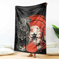 Japanese Dragon Katana Enso Blanket Japan Pagoda Seamless Cloud - Polynesian Pride
