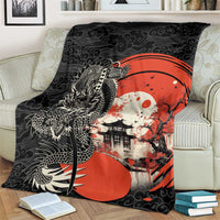 Japanese Dragon Katana Enso Blanket Japan Pagoda Seamless Cloud - Polynesian Pride