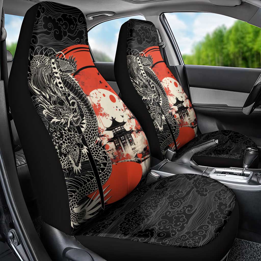 Japanese Dragon Katana Enso Car Seat Cover Japan Pagoda Seamless Cloud LT14 - Polynesian Pride