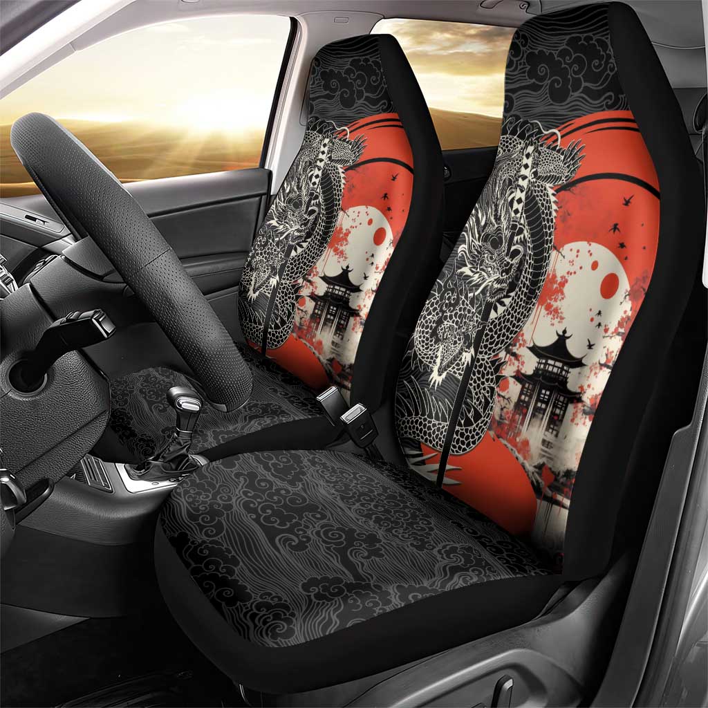 Japanese Dragon Katana Enso Car Seat Cover Japan Pagoda Seamless Cloud LT14 - Polynesian Pride