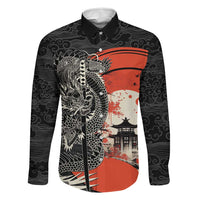 Japanese Dragon Katana Enso Family Matching Mermaid Dress and Hawaiian Shirt Japan Pagoda Seamless Cloud - Polynesian Pride
