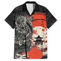 Japanese Dragon Katana Enso Family Matching Off Shoulder Maxi Dress and Hawaiian Shirt Japan Pagoda Seamless Cloud - Polynesian Pride