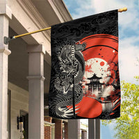 Japanese Dragon Katana Enso Garden Flag Japan Pagoda Seamless Cloud - Polynesian Pride
