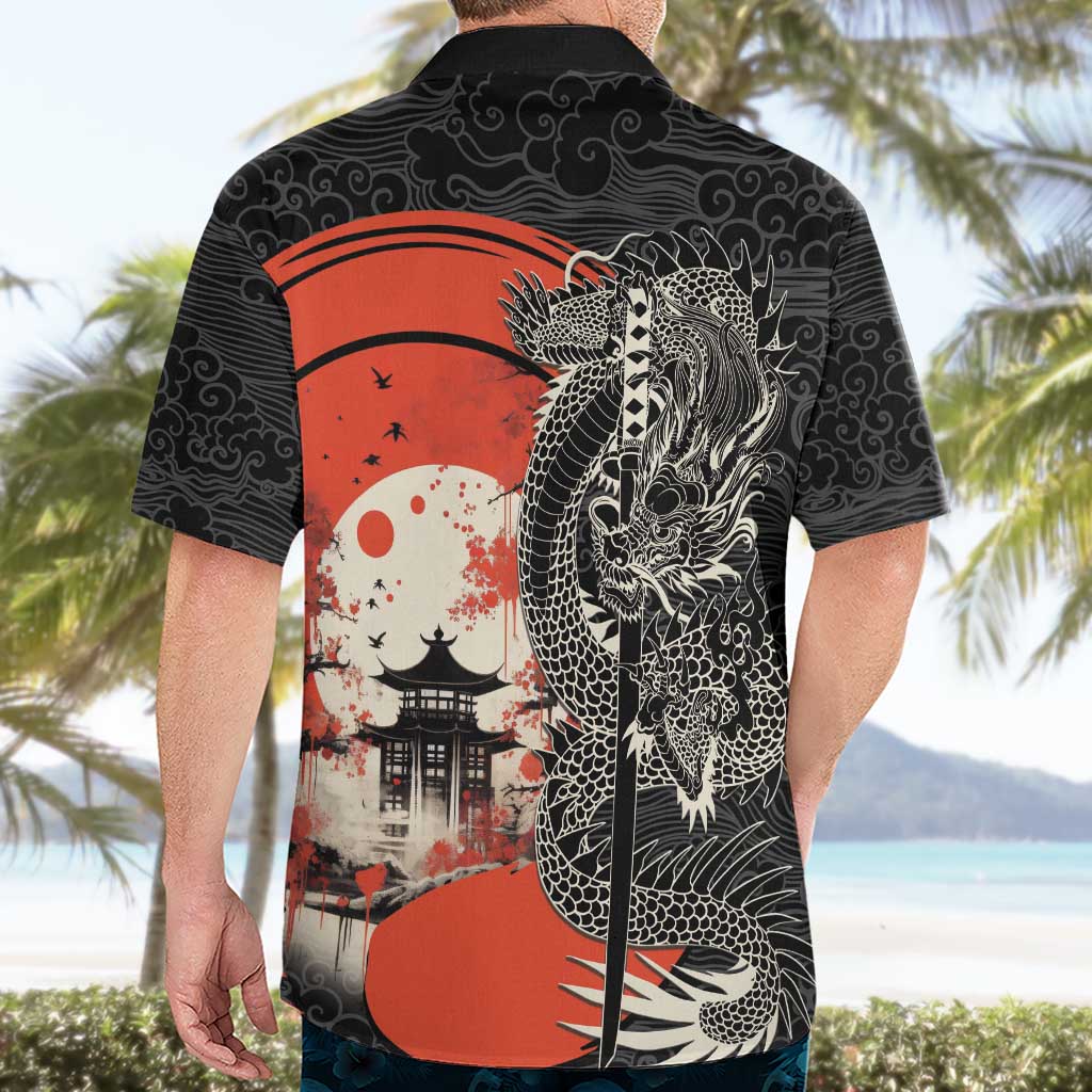Japanese Dragon Katana Enso Hawaiian Shirt Japan Pagoda Seamless Cloud LT14 - Polynesian Pride