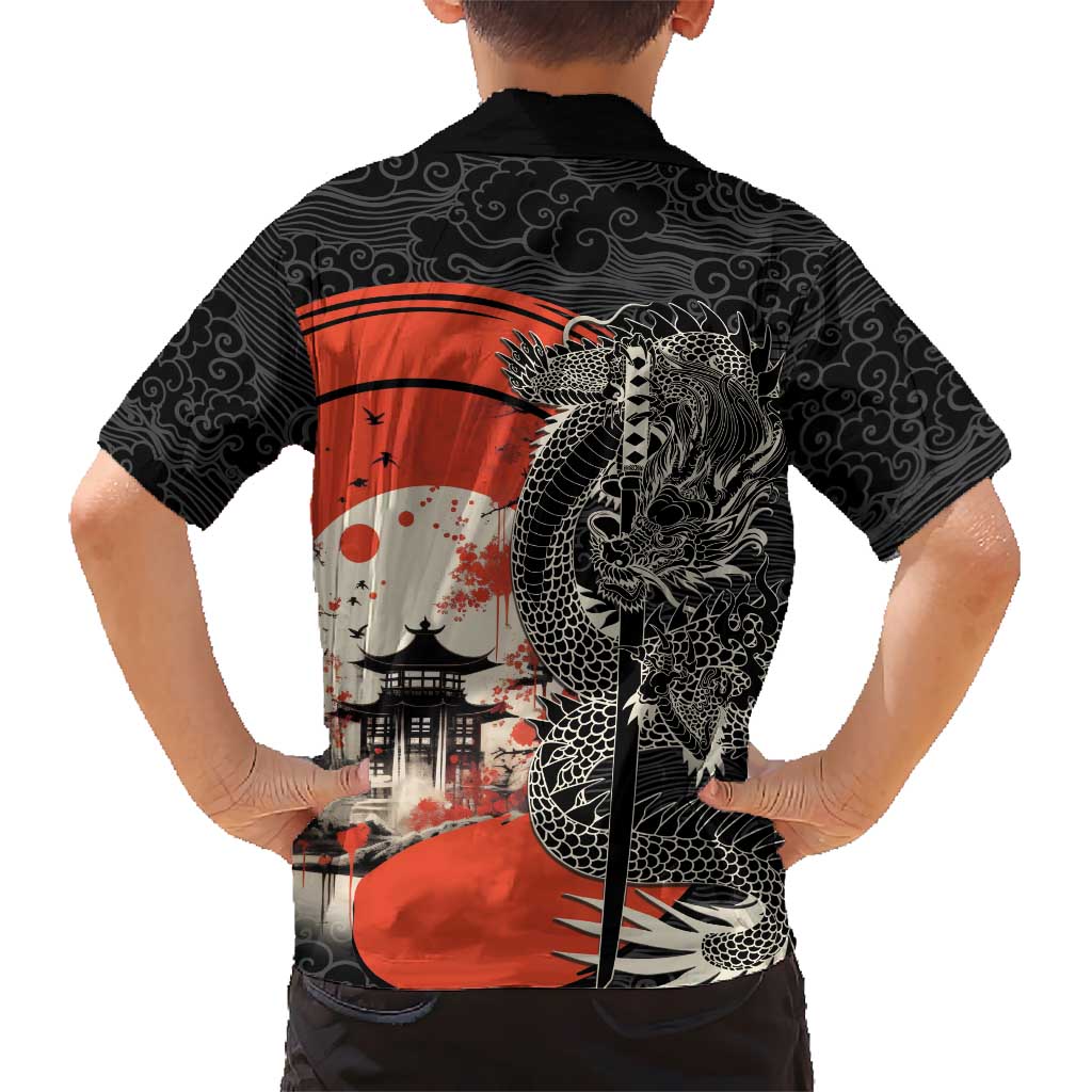 Japanese Dragon Katana Enso Hawaiian Shirt Japan Pagoda Seamless Cloud LT14 - Polynesian Pride
