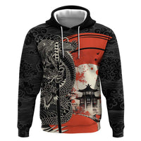 Japanese Dragon Katana Enso Hoodie Japan Pagoda Seamless Cloud - Polynesian Pride