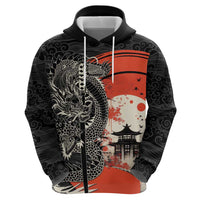 Japanese Dragon Katana Enso Hoodie Japan Pagoda Seamless Cloud - Polynesian Pride
