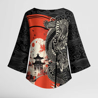 Japanese Dragon Katana Enso Kimono Sleeve Blouse Japan Pagoda Seamless Cloud - Polynesian Pride