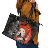 Japanese Dragon Katana Enso Leather Tote Bag Japan Pagoda Seamless Cloud LT14 - Polynesian Pride