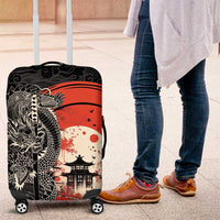 Japanese Dragon Katana Enso Luggage Cover Japan Pagoda Seamless Cloud LT14 Black - Polynesian Pride