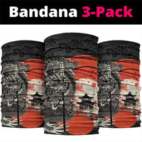 Japanese Dragon Katana Enso Neck Gaiter Japan Pagoda Seamless Cloud LT14 package One Size: 25*50cm Black - Polynesian Pride