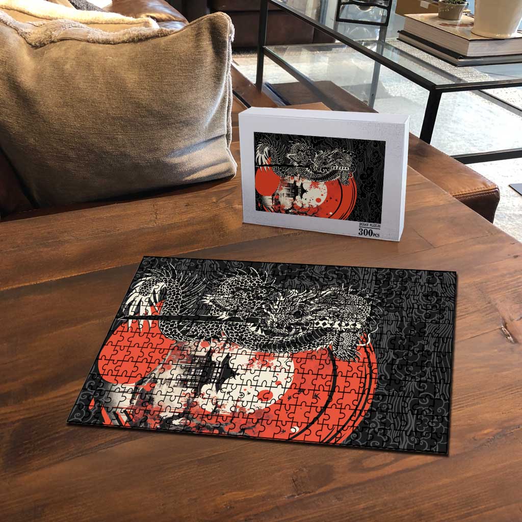 Japanese Dragon Katana Enso Puzzle Japan Pagoda Seamless Cloud LT14 - Polynesian Pride