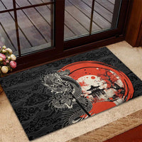 Japanese Dragon Katana Enso Rubber Doormat Japan Pagoda Seamless Cloud LT14 - Polynesian Pride