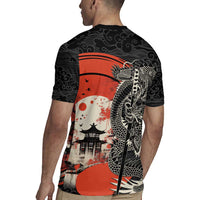 Japanese Dragon Katana Enso Rugby Jersey Japan Pagoda Seamless Cloud LT14 - Polynesian Pride
